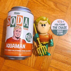 RARE CHASE - Funko Soda - DC - Aquaman Metallic Chase